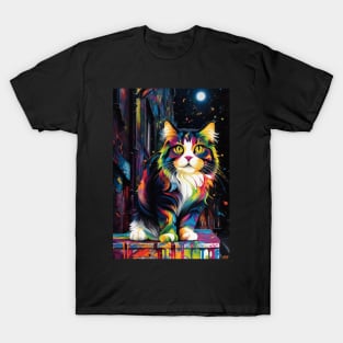 Maine Coon Cat Art T-Shirt